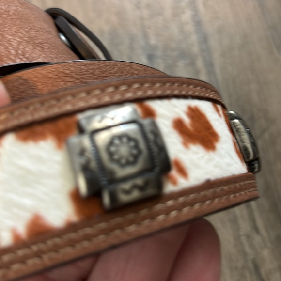 Catchfly Western Hair Hide, silver-tone cross Conchos,removable buckle - Picture 4 of 11